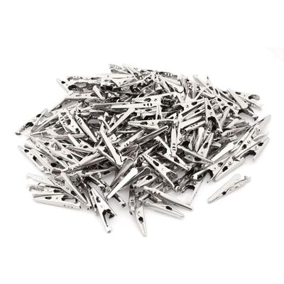 Aexit 200 Pcs Electrical Testing Metal Electric Test Probe Crocodile Alligator Voltage Testers Clips Clamps