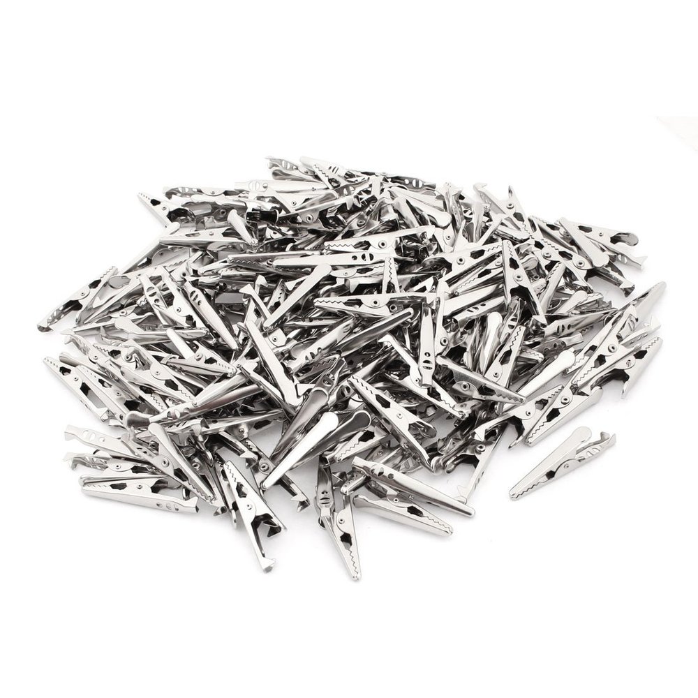 Aexit 200 Pcs Electrical Testing Metal Electric Test Probe Crocodile Alligator Voltage Testers Clips Clamps