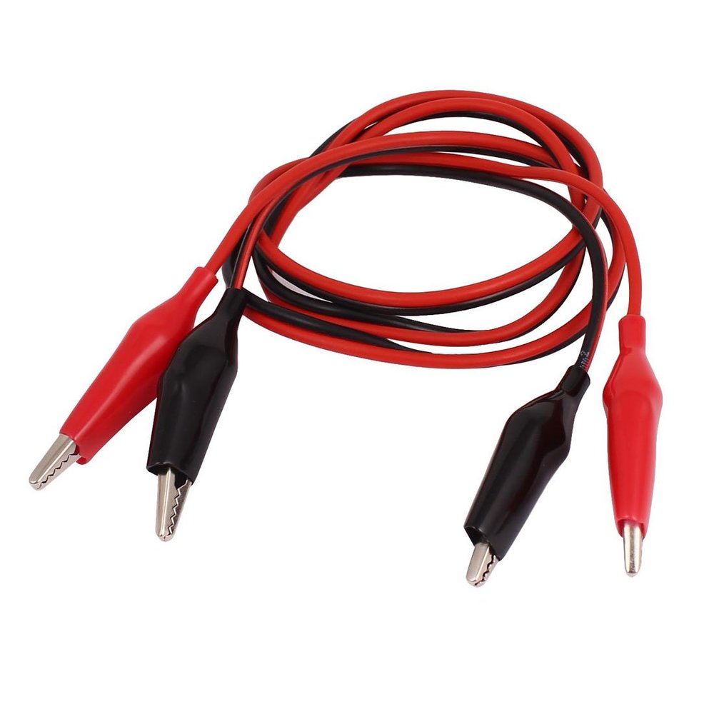Aexit Double-Ended Crocodile Electrical Testing Clips Alligator Jumper Wire Test Voltage Testers Work 2pcs