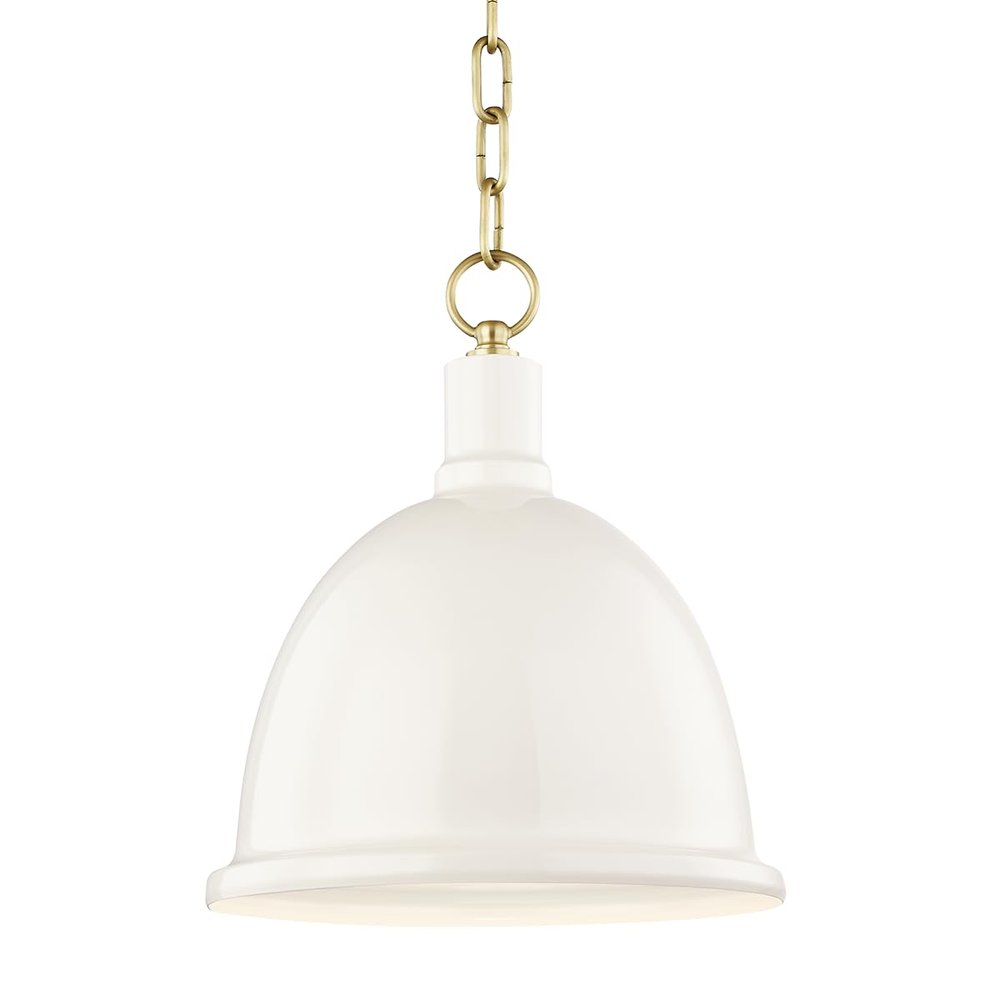 Mitzi H238701S-AGB/CR Blair - 1 Light Pendant 12.5 inches Tall and 11 inches Wide - Aged Brass/Cream Finish