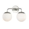 Mitzi H193302-PN Paige - 2-Light Bath Light - Polished Nickel Finish - Opal Glossy Glass Shade view 1