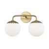 Mitzi H193302-AGB Paige - 2 Light Bath and Vanity 10.5 inches Tall and 15 inches Wide - Aged Brass view 3