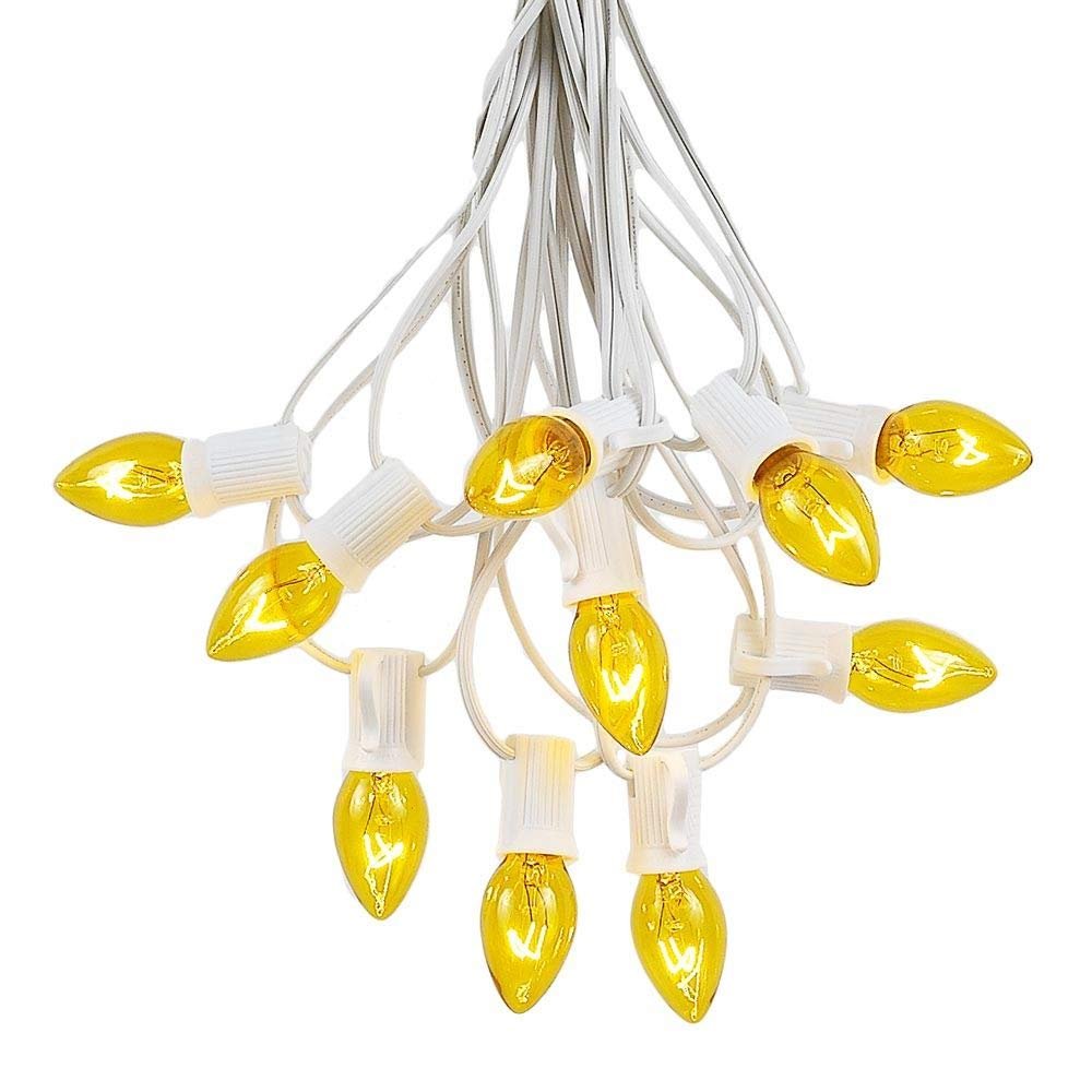 Novelty Lights C7 Yellow Christmas Lights Set, Outdoor Patio String Lights