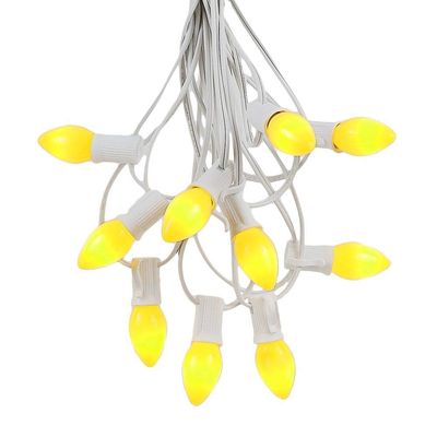 Novelty Lights C7 Yellow Ceramic Christmas Lights, Outdoor String Lights