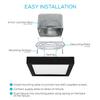 LUXRITE 4 Inch Square LED Flush Mount Ceiling Light, 10W, Black Finish, 5000K (Bright White), 600 Lumens, Dimmable, Surface Mount LED Ceiling Light, Wet Rated, Energy Star - Kitchen and Bathroom view 3
