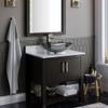 Novatto TIS-317G RETTANGOLARE Glass Vessel Bathroom Sink, Clear Black view 2