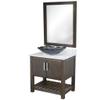 Novatto TIS-317G RETTANGOLARE Glass Vessel Bathroom Sink, Clear Black view 3