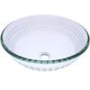 Clear Etched Tempered Glass Vessel Bathroom Sink TIS-158 view 1