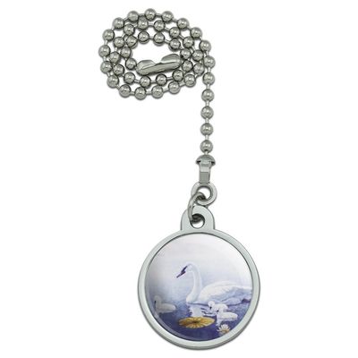 GRAPHICS & MORE Swan Family on The Lake Ceiling Fan and Light Pull Chain