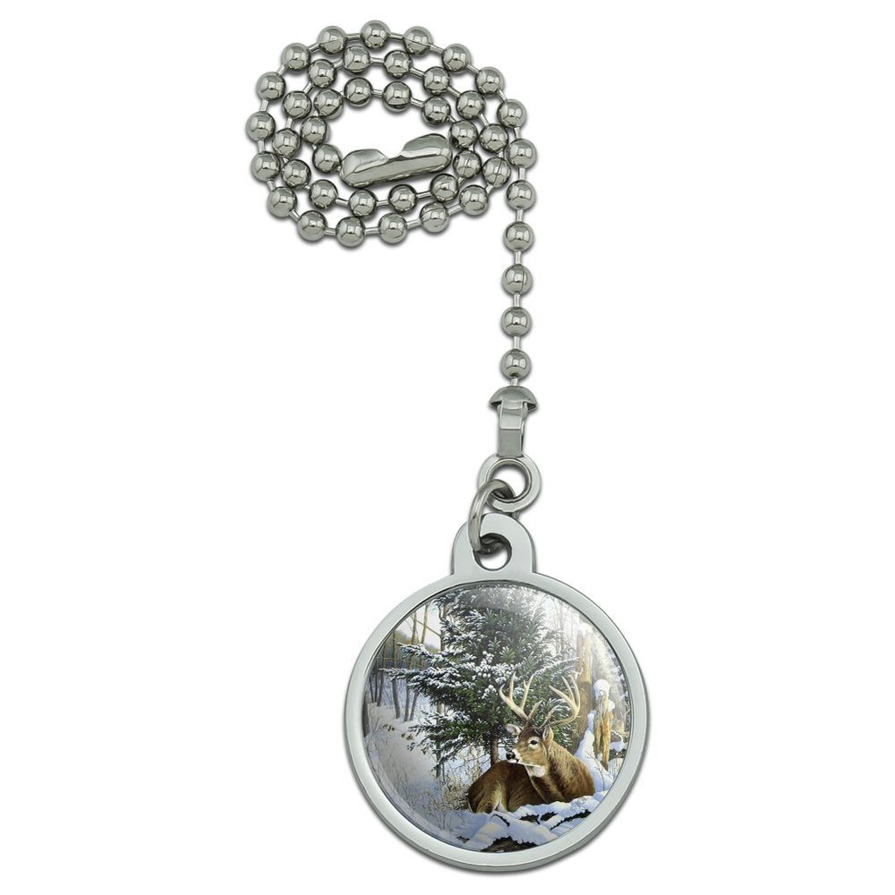 GRAPHICS & MORE Deer in The Snow Ceiling Fan and Light Pull Chain