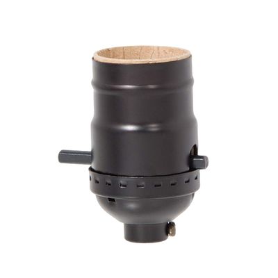 B&P Lamp Brass Socket, Antique Bronze Finish, Push-Thru, On/Off Function, No Uno Thread Shell