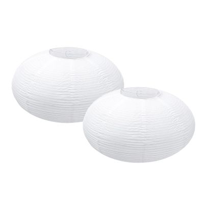 Large White Paper Lanterns Oval Paper Lamp Shade, 2Pcs, 16inch