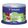 Verbatim CD-RW 700MB 2X-4X DataLifePlus Silver Inkjet Printable Hub - 50pk Spindle view 2