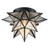 DAYCENT Moravian Star Light Flush Mount with Seeded Glass Shade view 1
