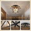 DAYCENT Moravian Star Light Flush Mount with Seeded Glass Shade view 2