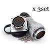 WF28 26pin Power Cable Connector, IP67 Electronic Plug and Socket Adapter, Automotive Aviation Bulkhead Connector(26PIN, 3SET) view 3