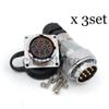 WF28 10 pin Industrial Electrical Power Cable Connector, 10 pins Waterproof Connector IP67, Welded Male Female Aviation Bulkhead Waterproof Connector(10PIN, 3SET) view 3