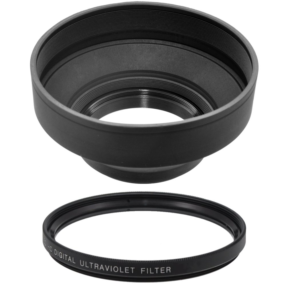 58MM UV Filter + 58mm Rubber Lens Hood f/Canon EF 50mm f/1.4 USM, Canon 75-300mm (III or USM) 55-250mm (is+is-STM) 18-55mm (is+is-STM) 58 mm Ultraviolet Filter & 58 mm Lens Hood 58mm Rubber Lens Hood