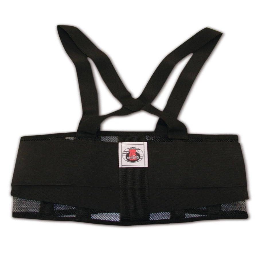 MAGID BS9000 Polyester Elastic Back Support Belt with Double Velcro Closures, Large, Black