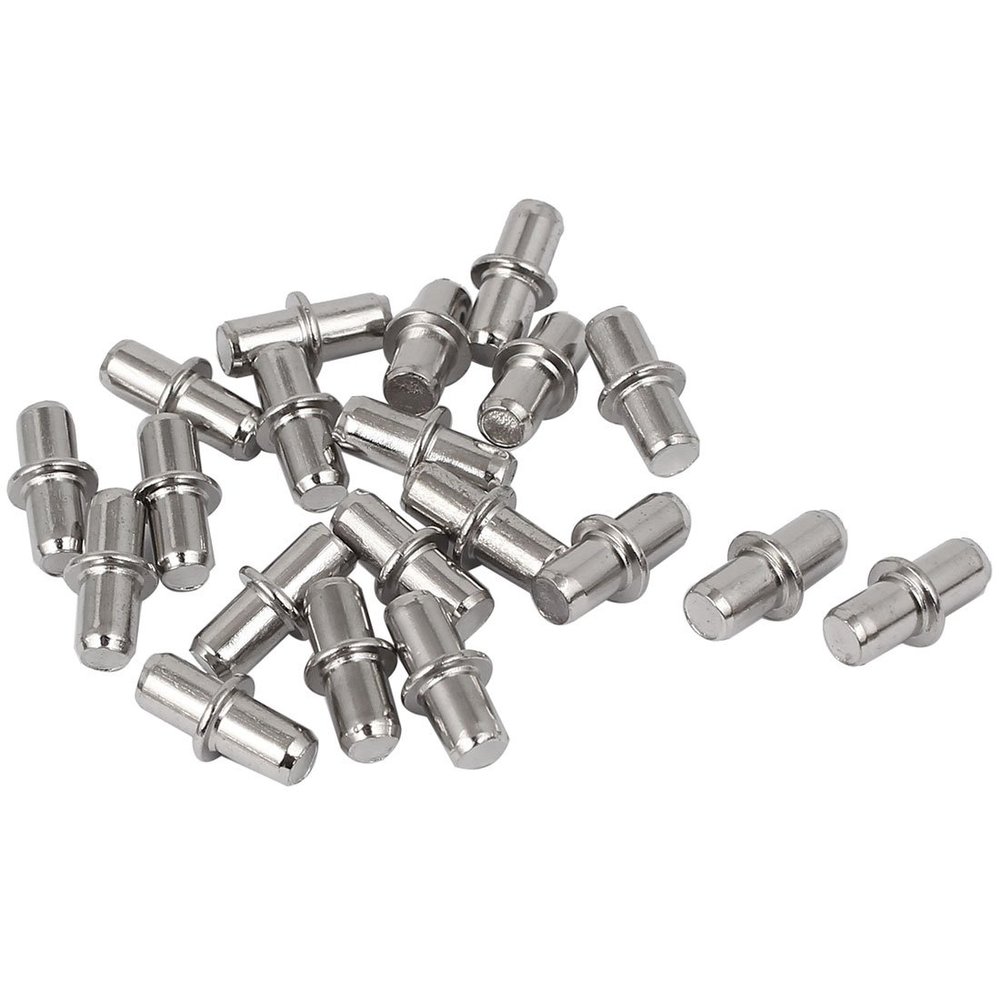 uxcell 5mm Metal Furniture Cupboard Shelf Pins Pegs Supports Holder 20Pcs