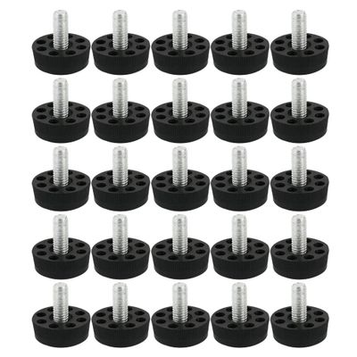 uxcell Furniture 8 Holes Adjustable Leveling Feet M8 x 17mm Thread 25pcs