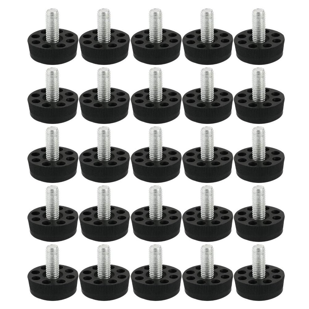 uxcell Furniture 8 Holes Adjustable Leveling Feet M8 x 17mm Thread 25pcs
