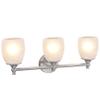 Aspen Creative 62143, Three, 22" Wide, Transitional Design in Brushed Nickel with Faux Alabaster Glass Shade Metal Bathroom Vanity Wall Light Fixture, 3 Light view 1