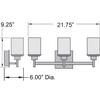 Access Lighting - HI Access 62511LEDD-BS/CSL Contemporary Modern LED Vanity from Perch Collection in Pewter, Nickel, Silver Finish, 3 Light, Brushed Steel view 2
