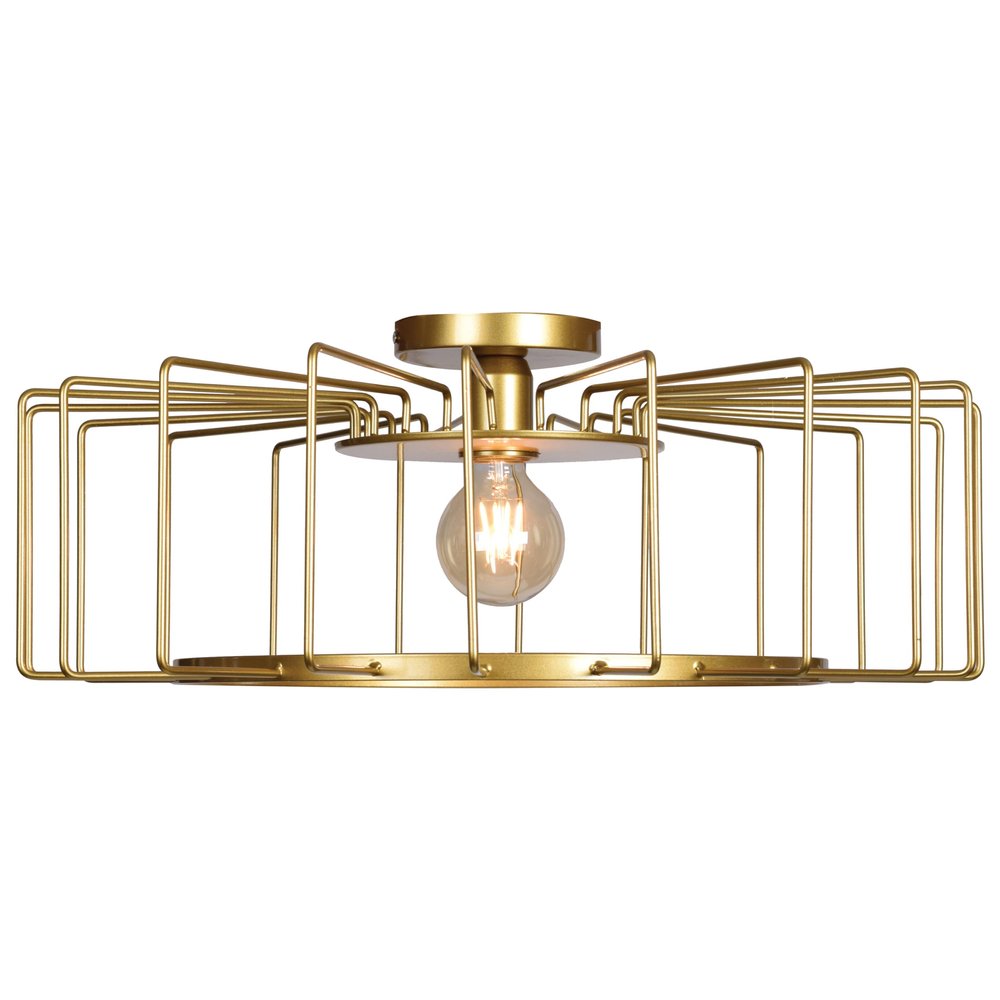 Access 23892LEDDLP-GLD Contemporary Modern LED Flush Mount from Wired Collection in Gold, Champ, Gld Leaf Finish,