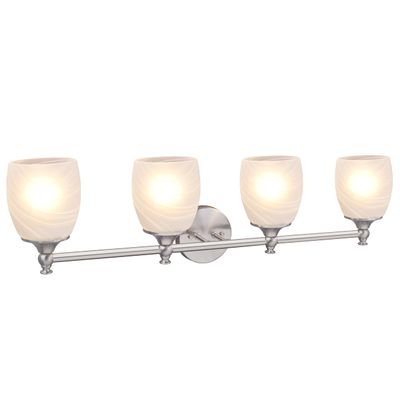 Aspen Creative 62144 Four Metal Bathroom Vanity Wall Light Fixture, 4, Brushed Nickel