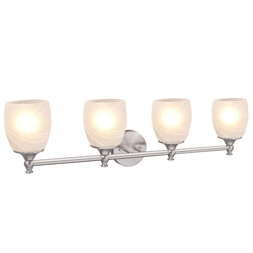 Aspen Creative 62144 Four Metal Bathroom Vanity Wall Light Fixture, 4, Brushed Nickel