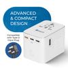 OREI Universal Travel Adapter  All-in-One Worldwide Power Plug Converter with Dual USB Charging Ports  Compatible with USA, EU, UK, AUS view 4