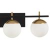GEORGE KOVACS P1353-618 Alluria Vanity Bath Light, 3-Light, 225 Total Watts, 8.5-in H x 24-in W, Weathered Black with Autumn Gold view 2