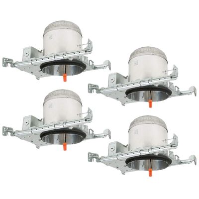 6" Inch New Construction Recessed Lighting LED Housing, High Hat Pot Light Can Air Tight, IC Rated, TP24 (Pack of 4)