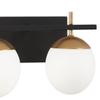 GEORGE KOVACS P1352-618 Alluria Vanity Bath Light, 2-Light, 150 Total Watts, 8.5-in H x 15-in W, Weathered Black with Autumn Gold view 2