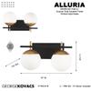 GEORGE KOVACS P1352-618 Alluria Vanity Bath Light, 2-Light, 150 Total Watts, 8.5-in H x 15-in W, Weathered Black with Autumn Gold view 4