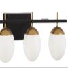 GEORGE KOVACS P1354-618 Alluria Vanity Bath Light, 4-Light, 300 Total Watts, 8.5-in H x 33-in W, Weathered Black with Autumn Gold view 2