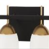 GEORGE KOVACS P1354-618 Alluria Vanity Bath Light, 4-Light, 300 Total Watts, 8.5-in H x 33-in W, Weathered Black with Autumn Gold view 3