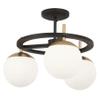 GEORGE KOVACS P1357-618 Alluria Semi-Flush, 3-Light, 225 Total Watts, 12.5-in H x 18-in W, Weathered Black with Autumn Gold view 1