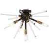 George Kovacs P1799-416 Spiked Flush Mount, 240 Watt Incandescent, Painted Bronze with Natural Brushed Brass view 3