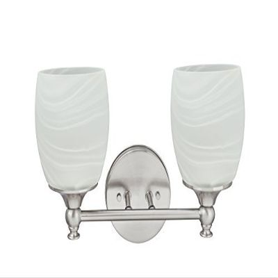 Aspen Creative 62142 Transitional Design 13" Metal Bathroom Vanity Wall Light Fixture 2, Brushed Nickel