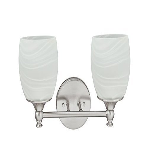 Aspen Creative 62142 Transitional Design 13" Metal Bathroom Vanity Wall Light Fixture 2, Brushed Nickel