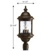 Progress Lighting Ashmore Collection 3-Light Water Seeded Glass New Traditional Outdoor Post Lantern Light Antique Bronze view 4