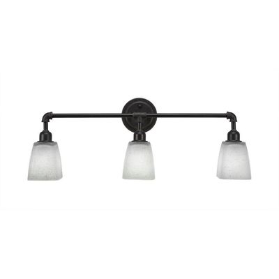 Toltec Lighting 183-DG-460 Vintage 3 Light Bath Bar with 4.5" White Muslin Glass