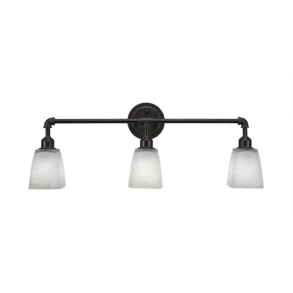 Toltec Lighting 183-DG-460 Vintage 3 Light Bath Bar with 4.5" White Muslin Glass