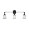 Toltec Lighting 183-DG-460 Vintage 3 Light Bath Bar with 4.5" White Muslin Glass view 1