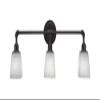 Toltec Lighting 183-DG-460 Vintage 3 Light Bath Bar with 4.5" White Muslin Glass view 2