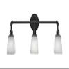 Toltec Lighting 183-DG-460 Vintage 3 Light Bath Bar with 4.5" White Muslin Glass view 3