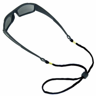 Chums Safety 12220 Cotton Eyewear Retainer with Center Punched Breakaway, Black (Pack of 6)
