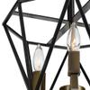 Globe Electric 65979 Sansa 3-Light Semi-Flush Mount Ceiling Light, Dark Bronze Finish, Antique Brass Accents view 2